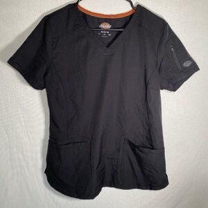 Dickies Dynamix Women's Black V-Neck Scrub Top, Style-DK730 Nurse Doctor Shirt
